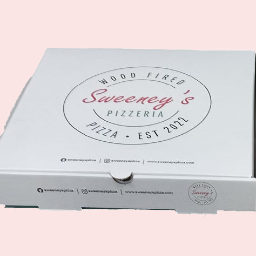 Personalised White Pizza Boxes 