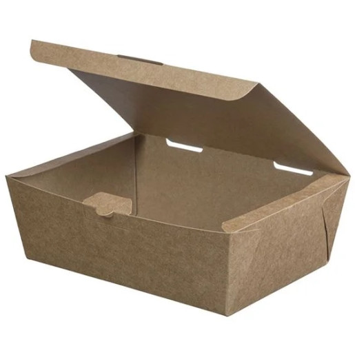 Easy to Open Food Boxes “Kraft” for Double Burger - 200×145×75mm - (200 Boxes)
