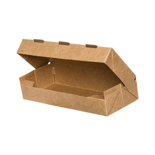 Easy to Open Food Boxes “Kraft” (T28) - 250 x 100 x 52 mm. (450 Boxes)