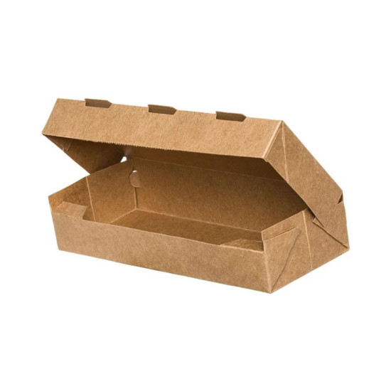 Easy to Open Food Boxes “Kraft” (T28) - 250 x 100 x 52 mm. (450 Boxes)