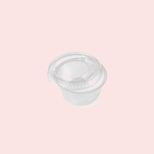 Portion Pot+Lid Round PP+RPET (56ml/2oz) Clear (1000) Portion Pot+Lid Round PP+RPET (56ml/2oz) Clear (1000)