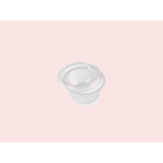 Portion Pot+Lid Round PP+RPET (56ml/2oz) Clear (1000) Portion Pot+Lid Round PP+RPET (56ml/2oz) Clear (1000)