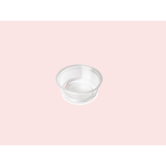 Portion Pot+Lid Round PP+RPET (56ml/2oz) Clear (1000) Portion Pot+Lid Round PP+RPET (56ml/2oz) Clear (1000)