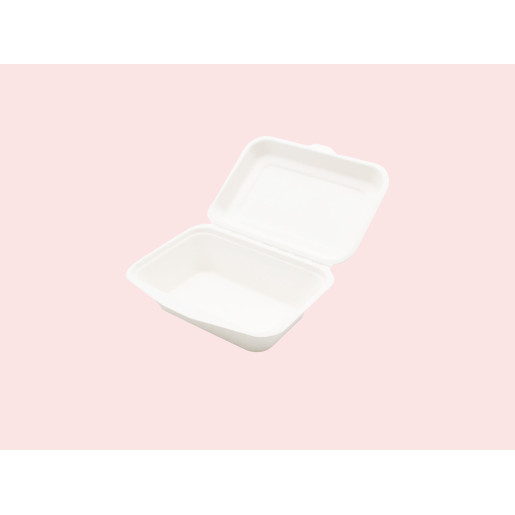 7.5″ X 5″ BAGASSE CLAMSHELL FLAT LID (500)