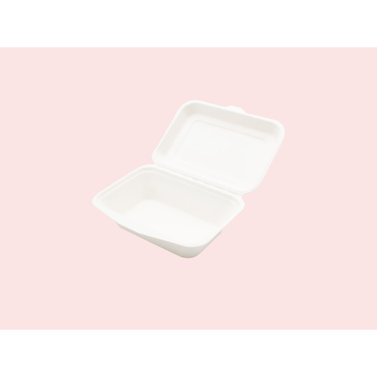 7.5″ X 5″ BAGASSE CLAMSHELL FLAT LID (500)