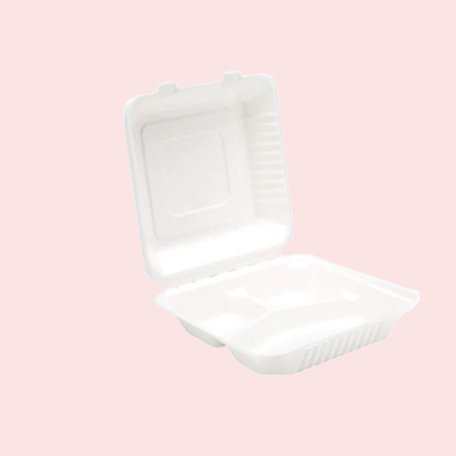 9" x 9" -  3 COMPARTMENT BIODEGRADABLE BAGASSE  (200)