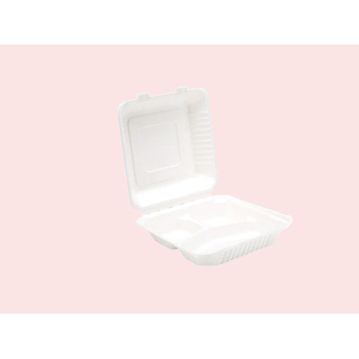 9" x 9" -  3 COMPARTMENT BIODEGRADABLE BAGASSE  (200)