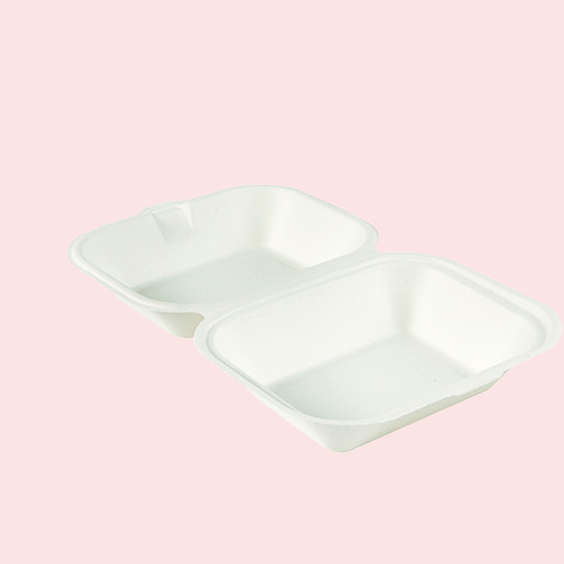 7.5″ X 6″ (M) BIODEGRADABLE MEDIUM BAGASSE CLAMSHELL HP9 (200)