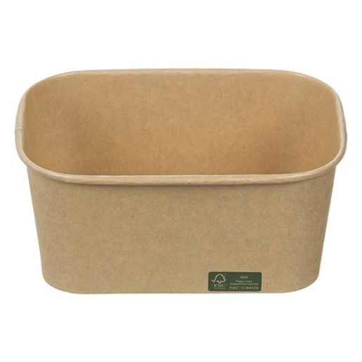 1000ml Kraft Rectangle Bowl (PE Lined) 1000ml Kraft Rectangle Bowl (PE Lined)