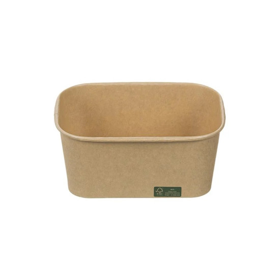 1000ml Kraft Rectangle Bowl (PE Lined) 1000ml Kraft Rectangle Bowl (PE Lined)