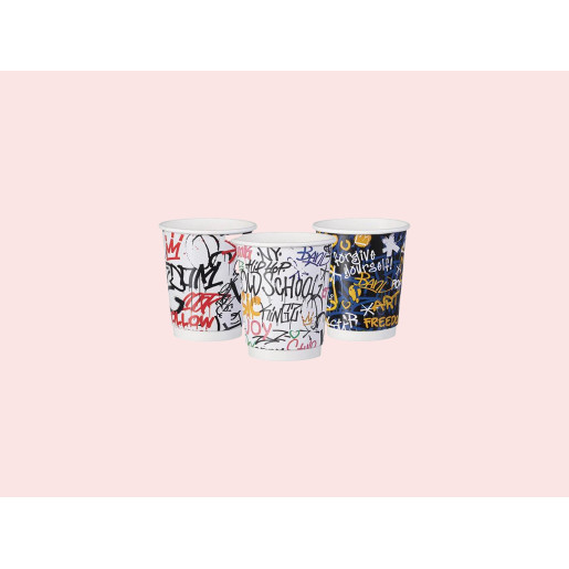 Double Wall Paper Cups 8oz Graffiti Design ΜΙΧ (Mix of 3 Designs) Double Wall Paper Cups 8oz Graffiti Design ΜΙΧ (Mix of 3 Designs)