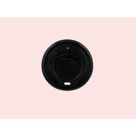 Coffee Cup PP Sip Lids Black Colour 90mm