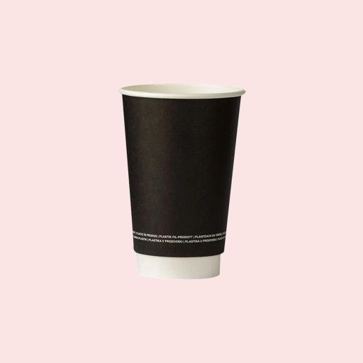 Double Wall Paper Cups 12oz Matte Black Double Wall Paper Cups 12oz Matte Black