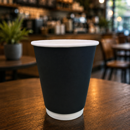 Double Wall Paper Cups 12oz Matte Black (500)