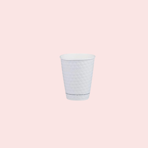 Double Wall Paper Cups 8oz White Colour Bubble Design - Flat White Double Wall Paper Cups 8oz White Colour Bubble Design - Flat White