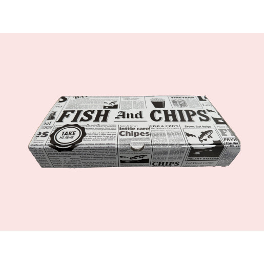 Fish & Chip Design Boxes - Corugated Newspaper Design