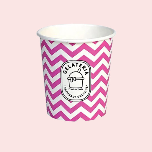 Gelateria Ice Cream Paper Cups - 12oz Zig Zag Purple Design (Frozen Yogurt) Gelateria Ice Cream Paper Cups - 12oz Zig Zag Purple Design (Frozen Yogurt)